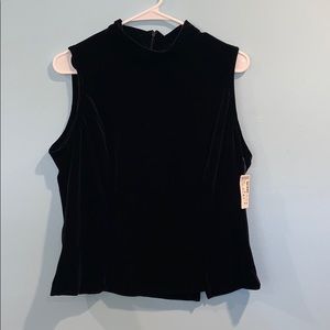 Vintage NWT GANTOS sleeveless black shell shirt
